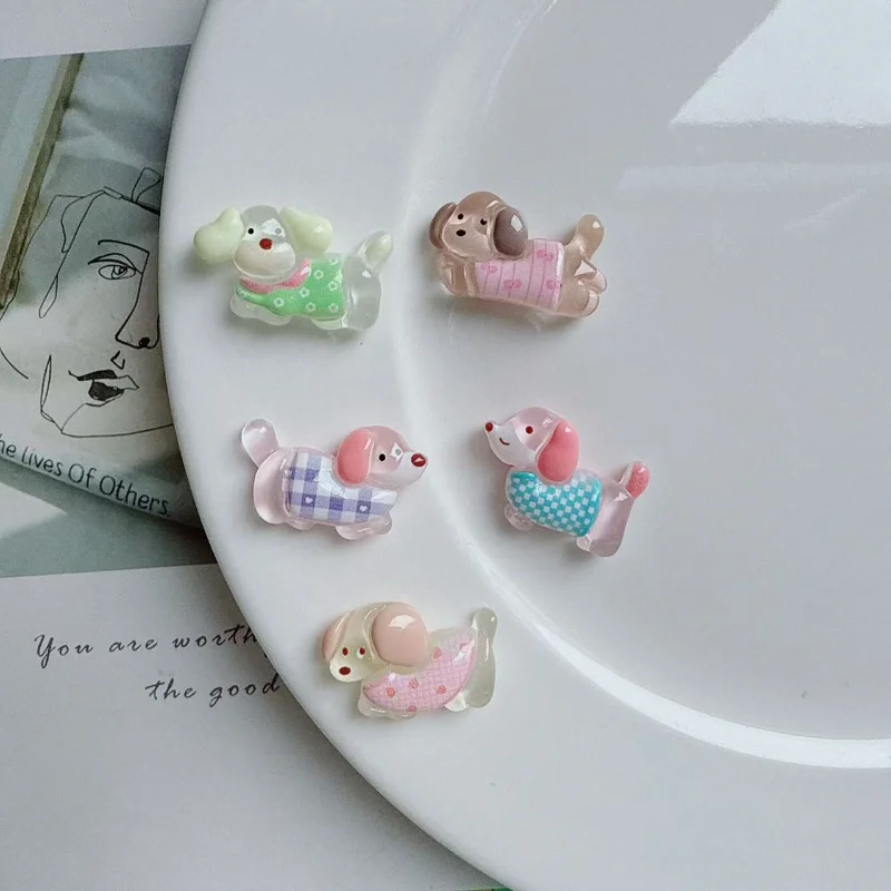 Набор из 5 мультяшных прозрачных собачек-магнитов