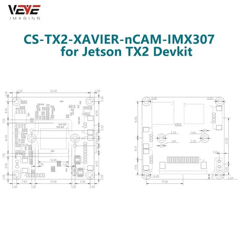 CS-TX2-XAVIER-nCAM-IMX307 YT0.95-4I /YT2.0-3.5I for Jetson TX2 Devkit AGX-Xavier AGX-Orin IMX307 MIPI CSI-2 2MP Camera Module