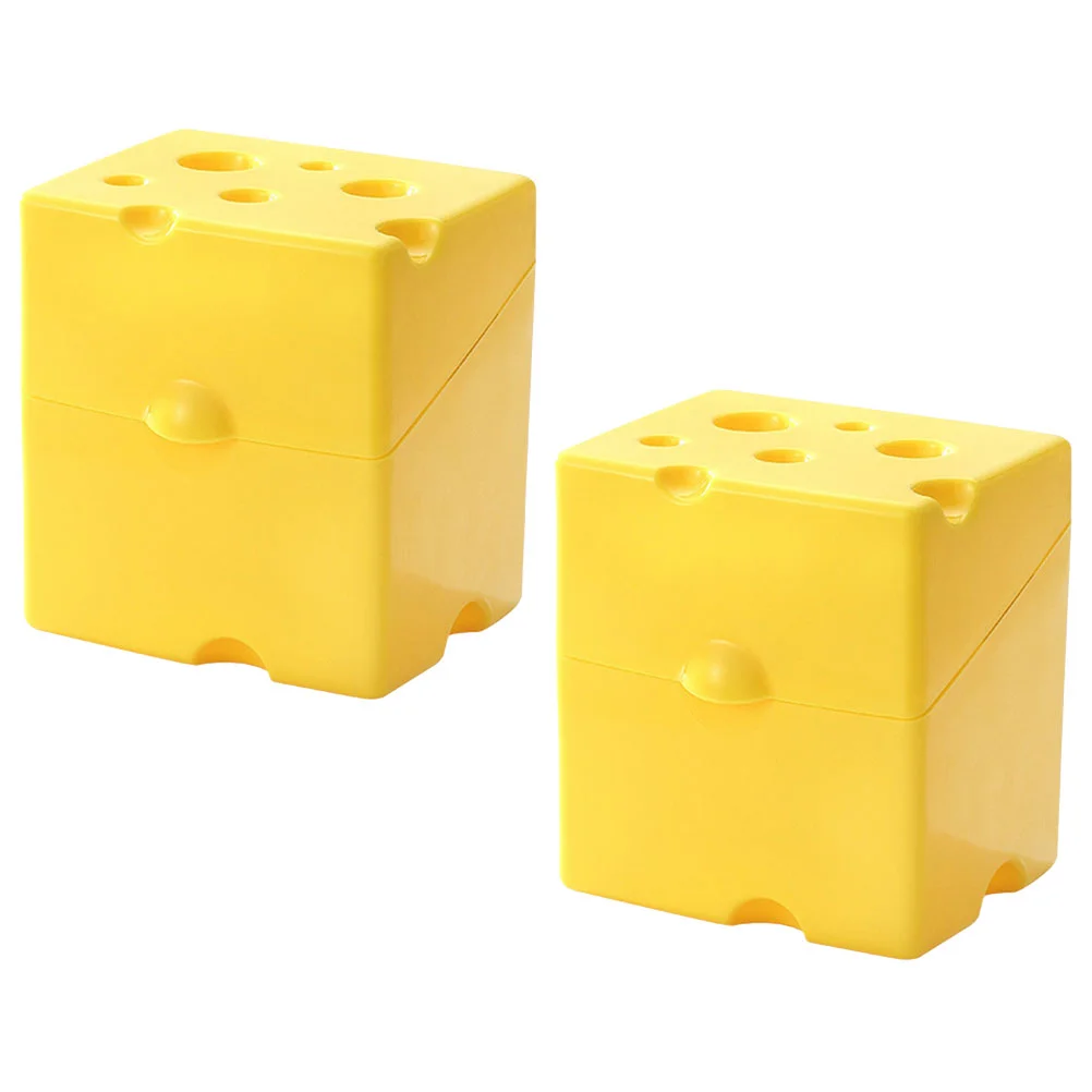 2 шт. коробка для хранения сыра контейнеры закусок холодильника четкий желтый