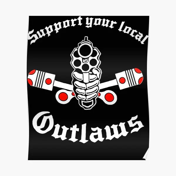 Плакат Outlaw Mc на день Хэллоуина поддержка подарка Декор для дома винтажная