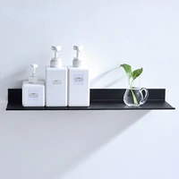 wholesale promotion bathroom accessories 30 50cm modern matt black bathroom shelves kitchen wall shelf shower bath storage rack