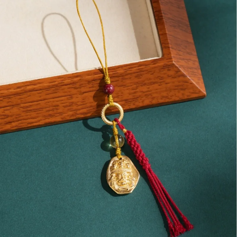 Древний стиль аллювиальное золото цепочка для телефона Zachilam кулон в тибетском