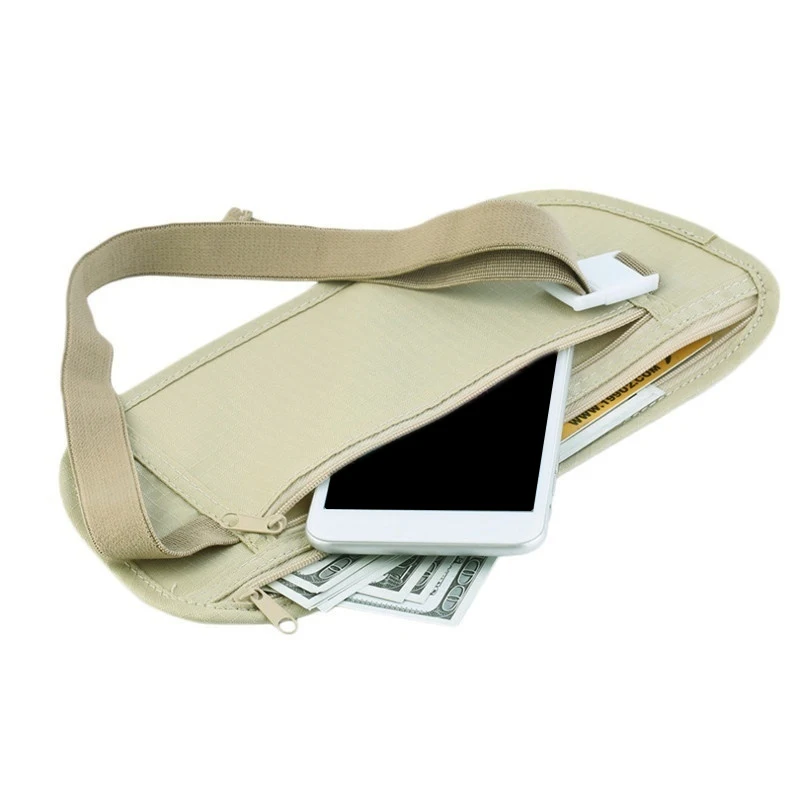

Поясная Сумка-невидимка для путешествий, сумочка на пояс для паспорта, денег, скрытого защитного кошелька, подарок, нагрудная сумка для денег