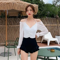 swimwear women 2022 new conservative one pieces korean style swimsuit ladies summer beach vacation bathing suits