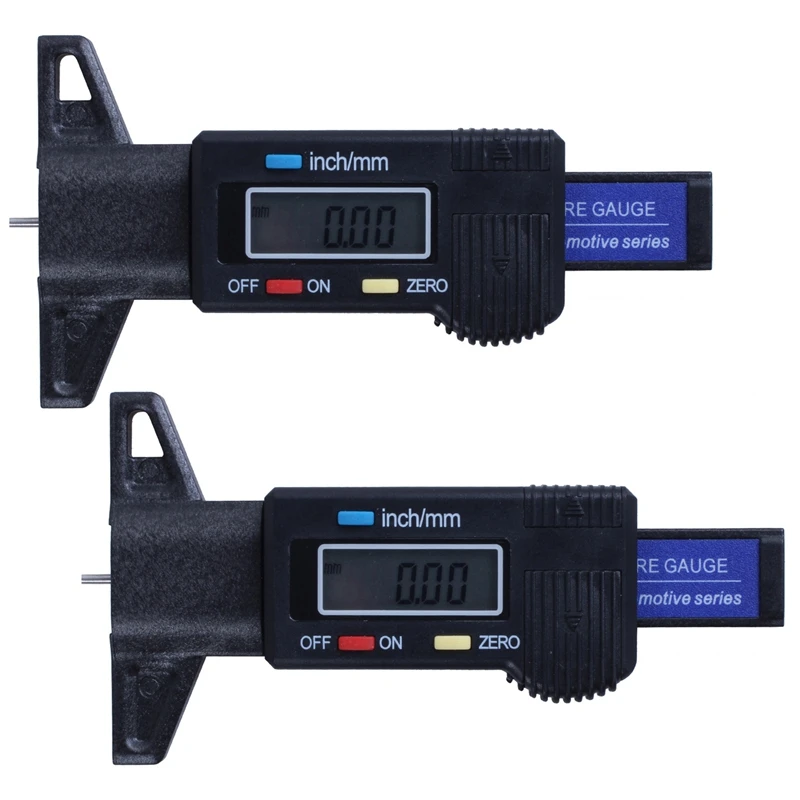 

Цифровой глубиномер 2 шт., измеритель толщины протектора, ЖК-дисплей