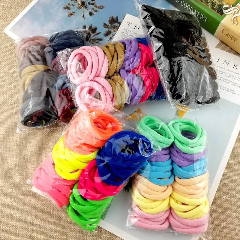 

50pcs Girls Solid Color Big Rubber Band Ponytail Holder Gum Headwear Elastic Hair Bands Korean Girl Hair Accessories Ornaments
