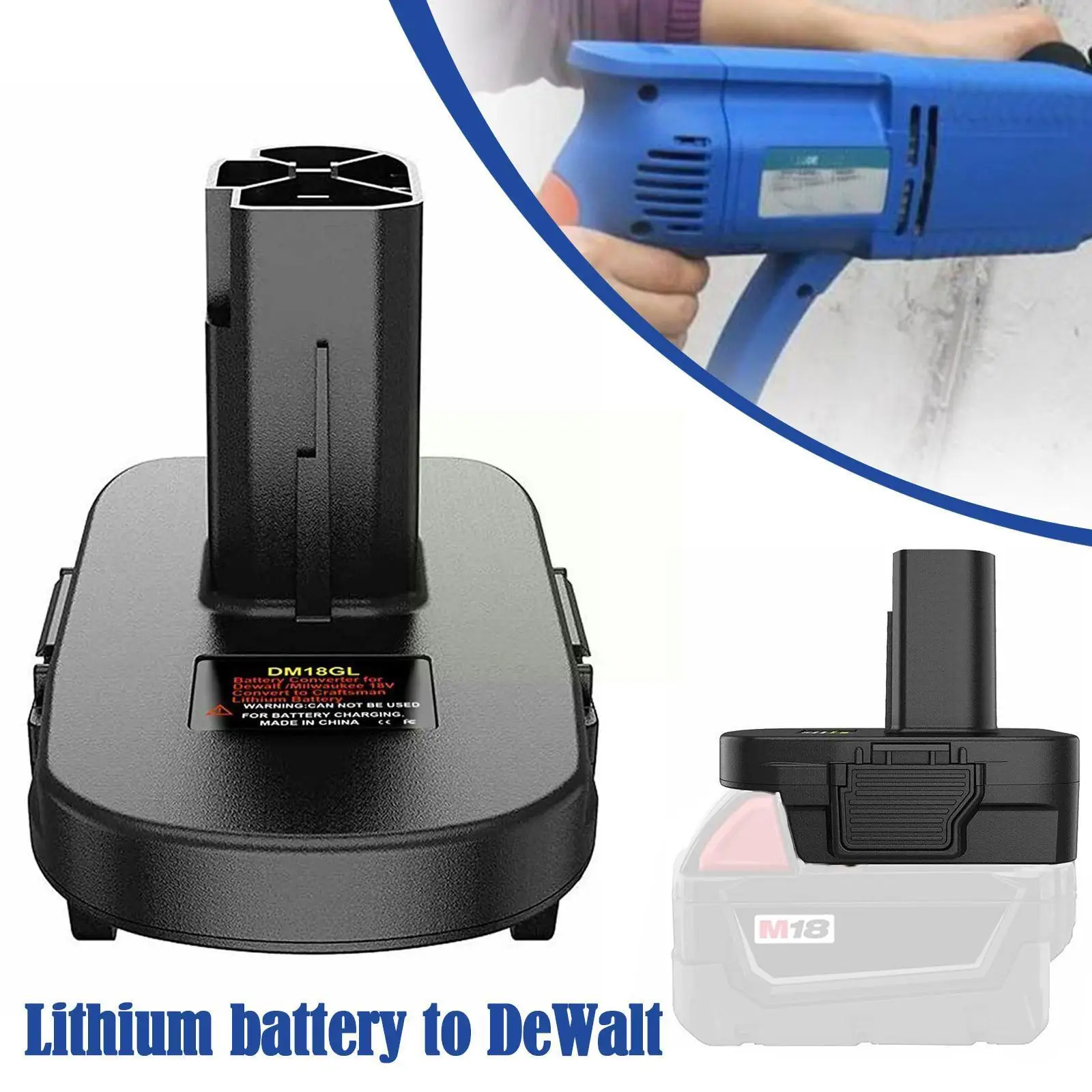 

Адаптер для аккумулятора Dm18gl для milwaukee 20 в, литиевый преобразователь для аккумулятора Craftsman 19,2 в E4d6