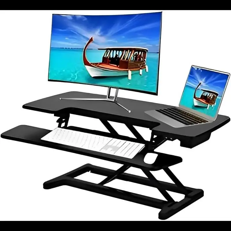 

Wfs Desk Converter,Standing Desk Converter, Height Adjustable Riser,Sit to Stand Dual Monitor,Laptop Workstation,with Wide