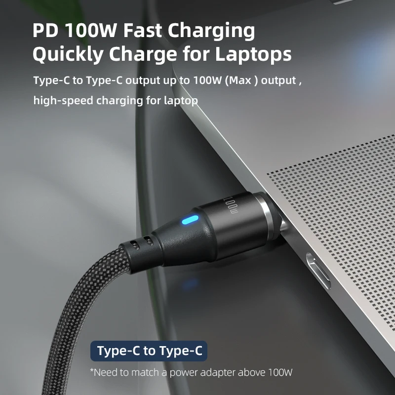 Магнитный зарядный кабель AUFU USB Type C PD 100 Вт супер быстрая зарядка для Samsung Macbook Micro