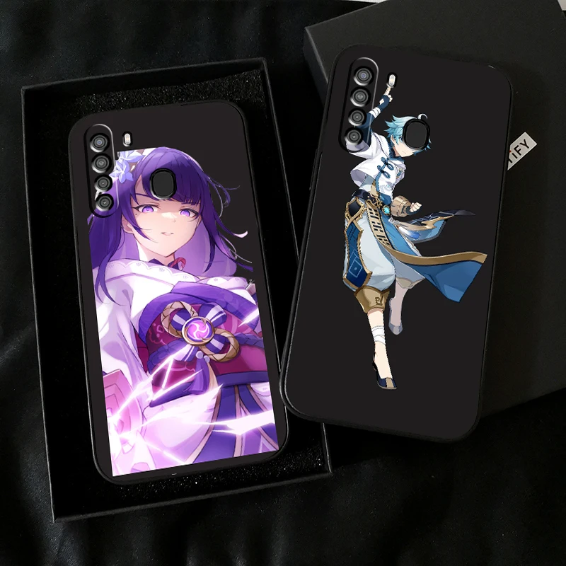 

Genshin Impact Project Game Phone Case For Samsung Galaxy A01 A02 A10 A10S A20 A22 A31 4G 5G Liquid Silicon Silicone Cover Soft