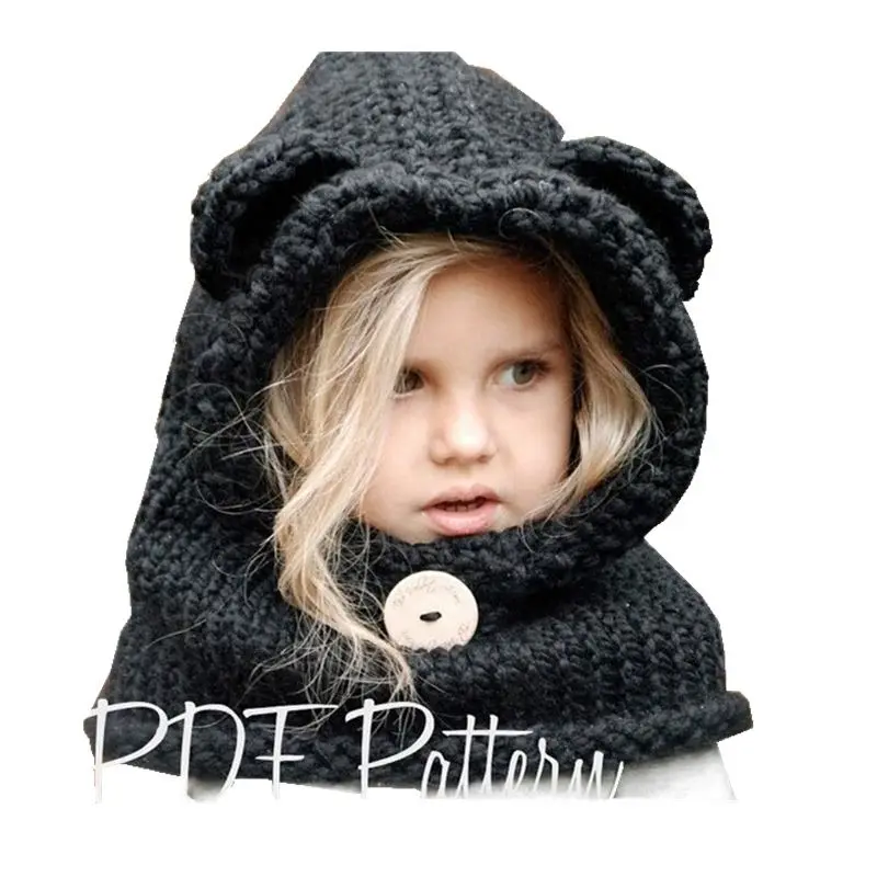 

3-8 Years Baby Girls Hats Handmade Kids Winter Hats Wrap Fox Scarf Caps Cute Autumn Children Wool Knitted Hats Drop shipping