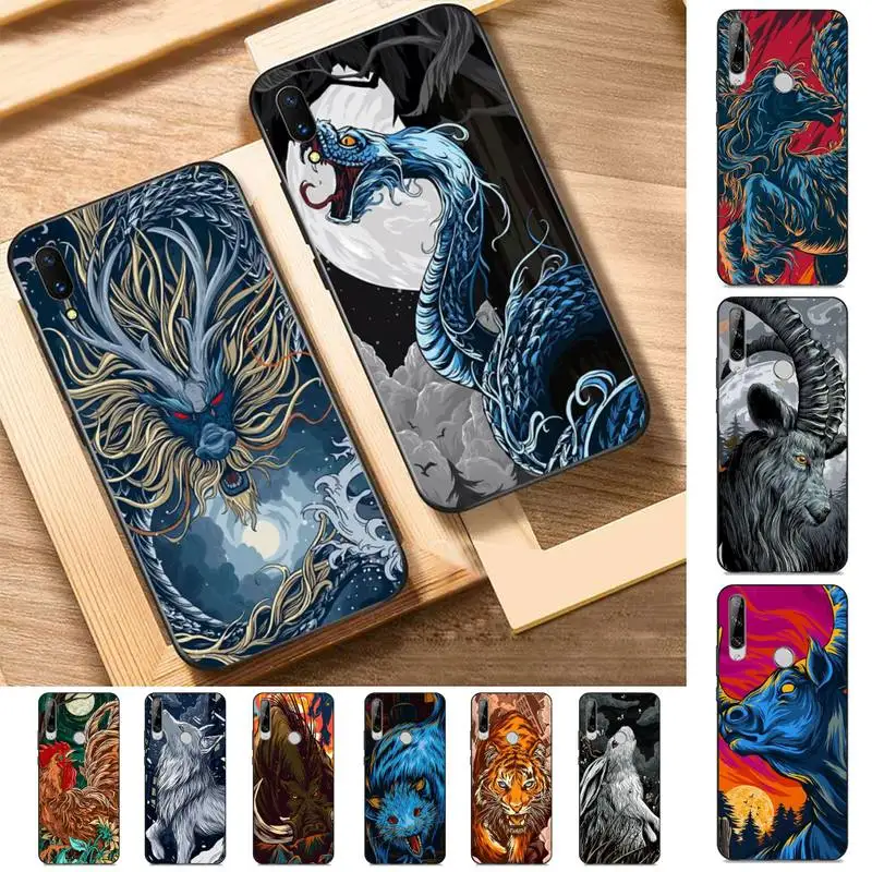 

Chinese zodiac style Phone Case for Huawei Y 6 9 7 5 8s prime 2019 2018 enjoy 7 plus