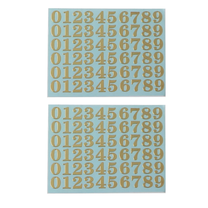 

2 Sheets Shiny Letter Gift Alphabet Sticker Self Adhesive Letters Gold Silver