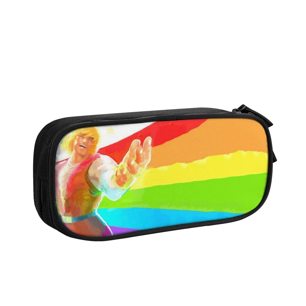 

Rainbow Man Pencase He-Man and the Masters of the Universe Pencil Bag Student Stationary Bags Large Capacity Double Zipper