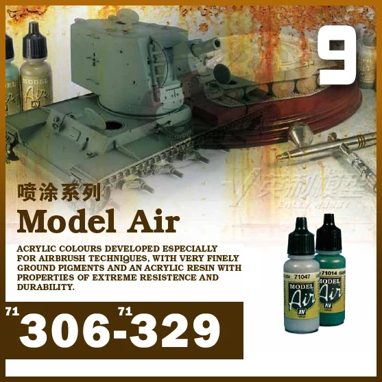 

Spain AV vallejo model paint military civilian hand-made water-based paint [spraying] series (17ml) (71306~71329)9