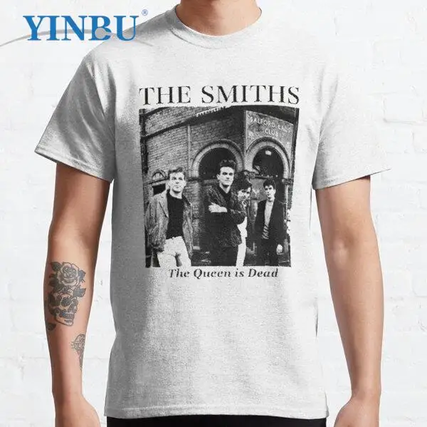 

the queen land clue print YINBU Brand t shirts High quality Men's short O neck t-shirt The Smiths Graphic Tee