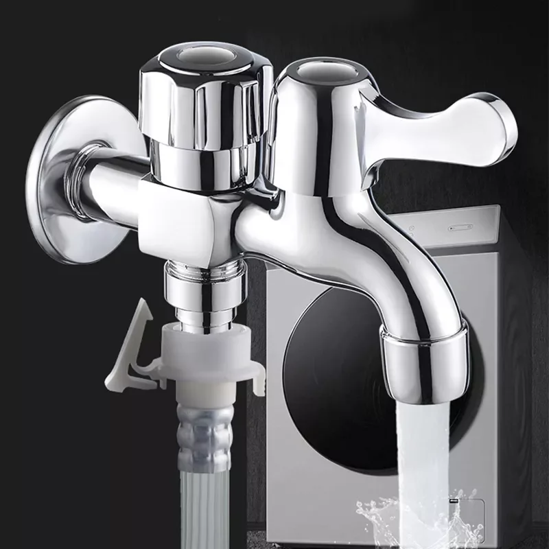 

Washing Machine Faucet Double Water Outlet Tap Machine Mop Pool Taps Outdoor Garden Bibcock Bidet Faucet Bathroom Accessories