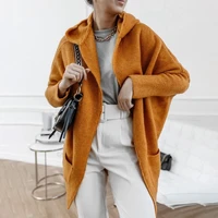autumn and winter womens solid color long sleeved big hoodie jacket ladies solid color cardigan cloak jacket from s to xl