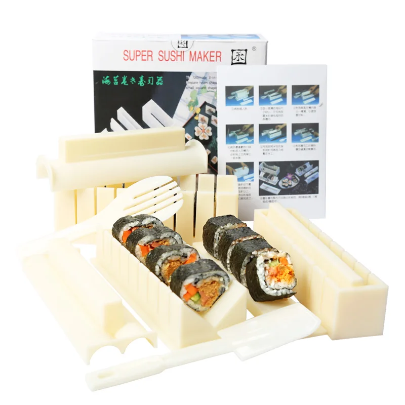 

Sushi Mold Tool Set A Full Set of Lazy Sharpeners Household Materials Seaweed Wrapped Rice Ball Rolls Sushi Maker Sushi Tools