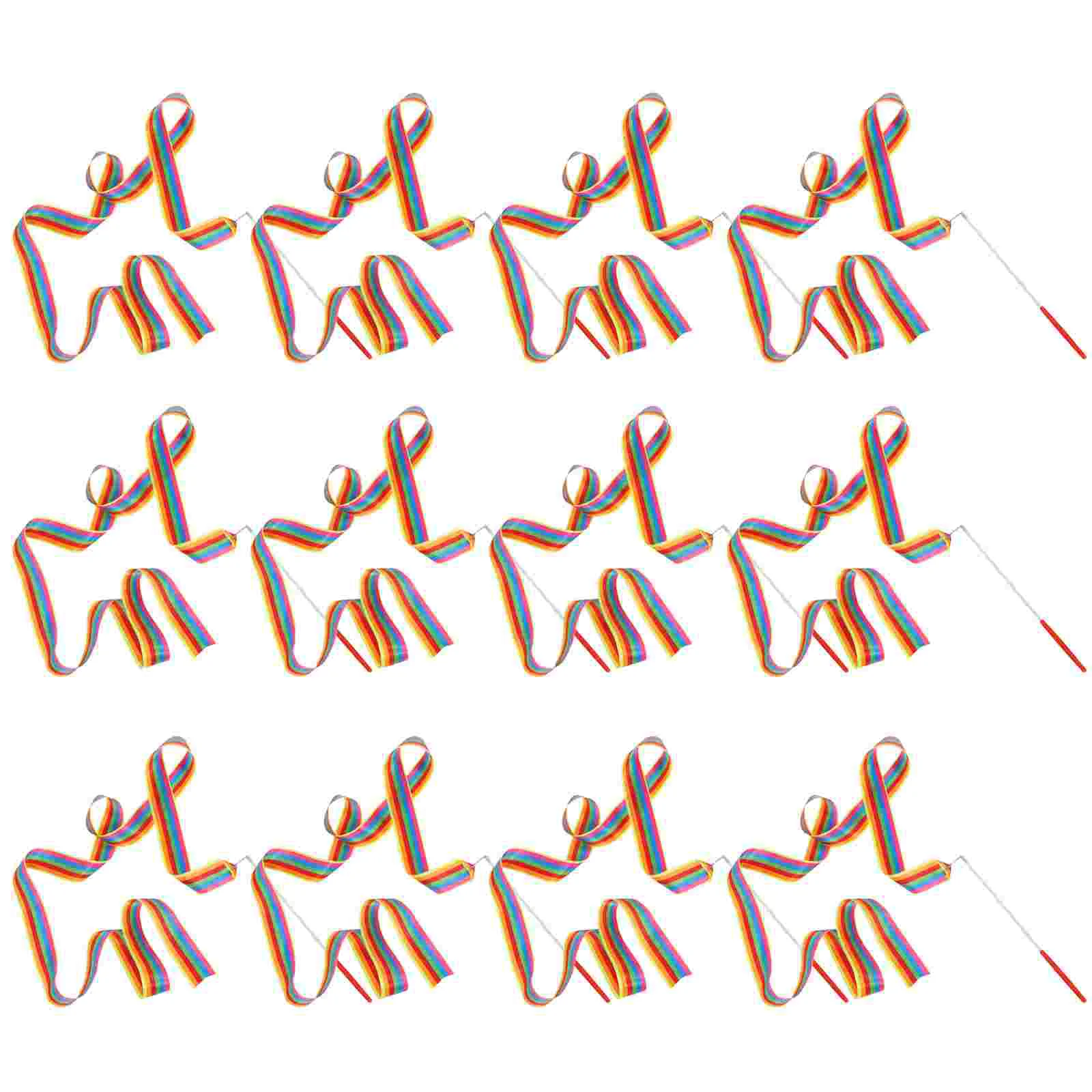

12 Pcs Decorative Items Child Kids Presents Dancing Twirling Ribbon Cloth Gymnastics Equipment