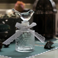 glass bird jar exquisite embossed jewelry flower vase hydroponic arrangement vase with lid glass craft jar