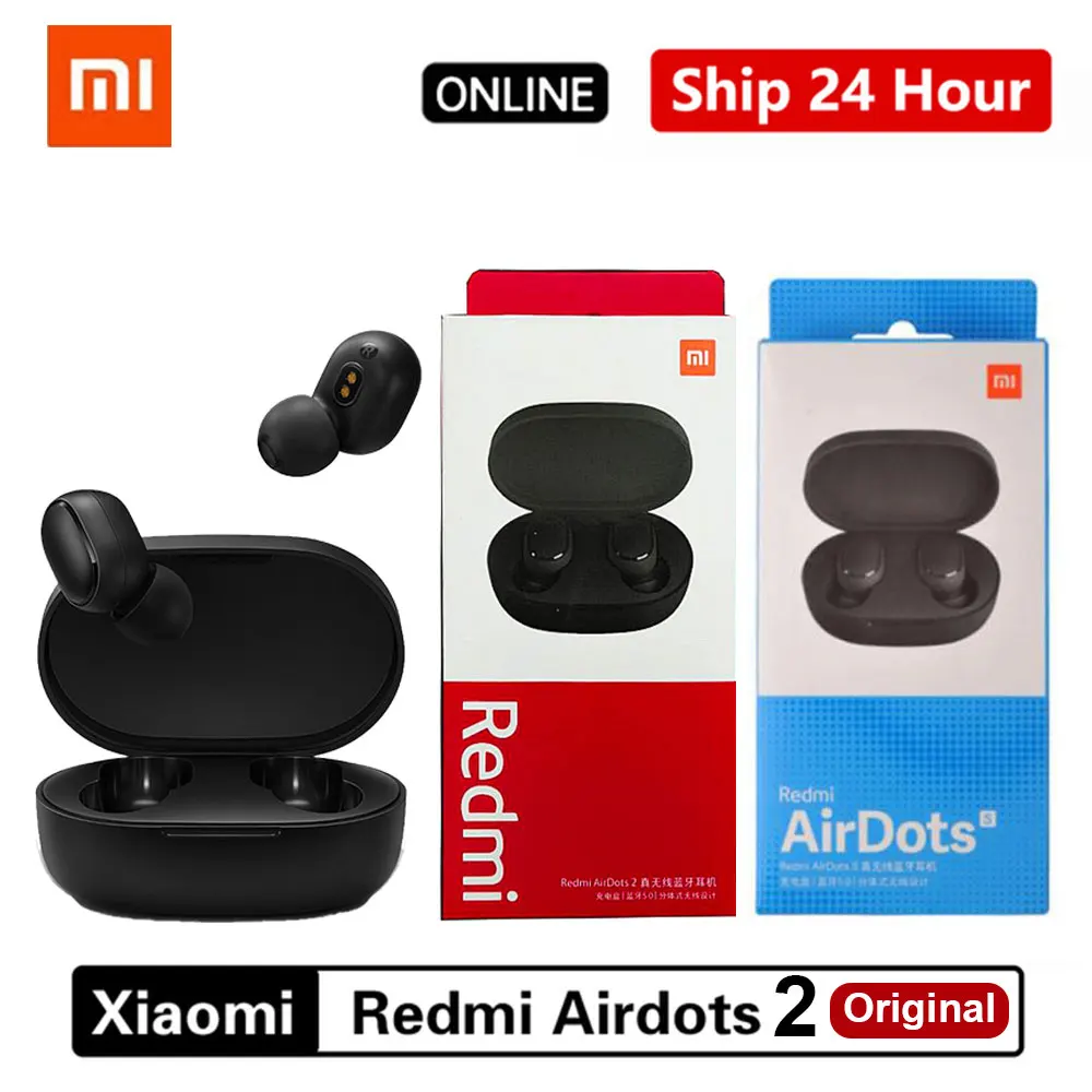 

Redmi Airdots 2 Xiaomi Wireless Earphone Bluetooth 5.0 Headset Mi Ture Wireless Headphones Earbuds In-Ear Earphones Original