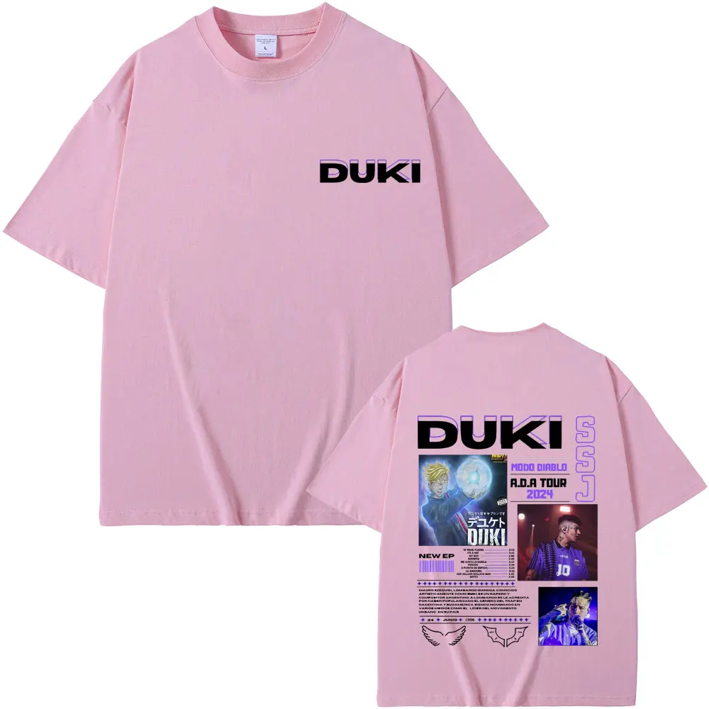 Фото Rapper Duki ADA Tour 2024 Double Sided Print T-shirt Male Hip Hop Oversized T Shirts Men Women Fashion High Quality Short Sleeve №5
