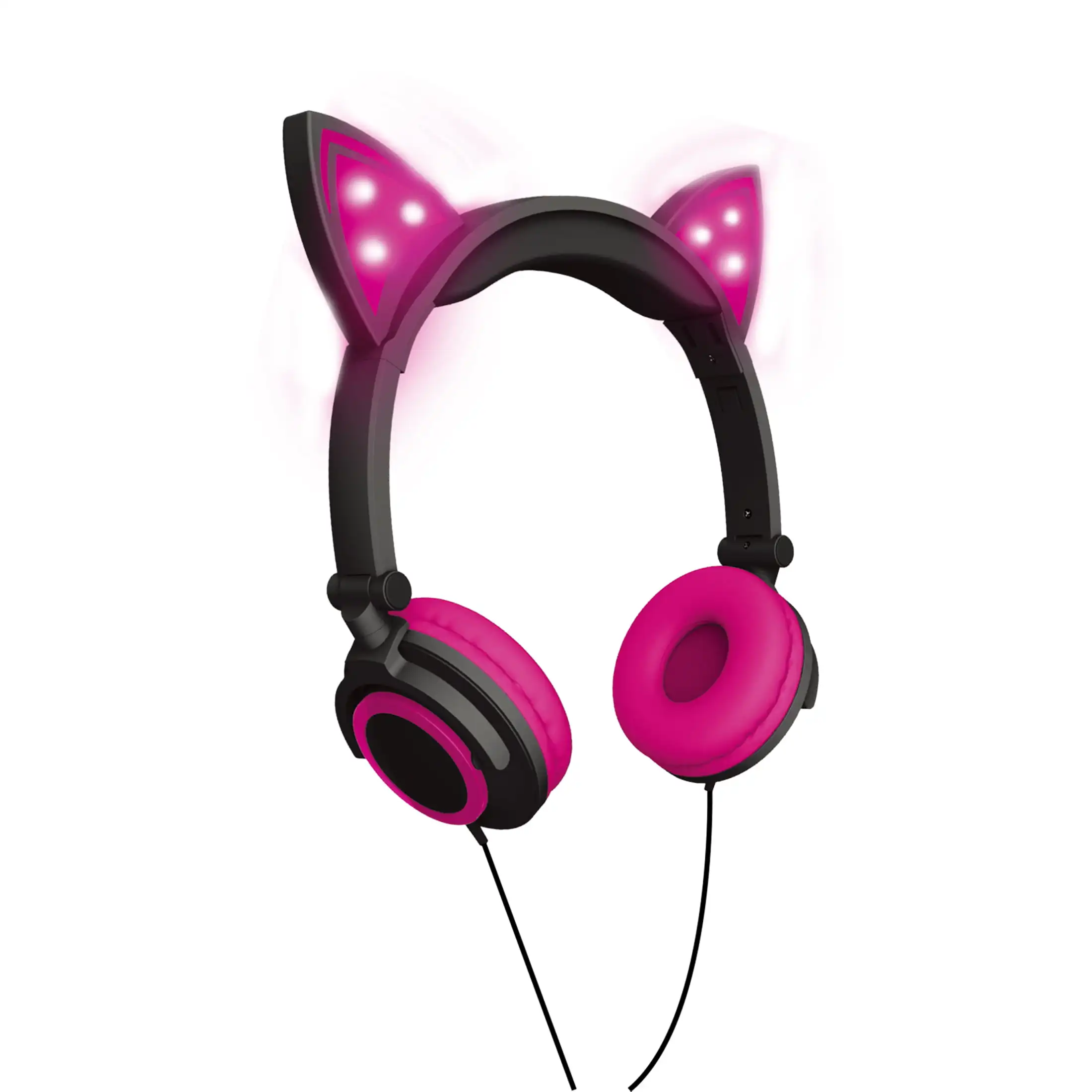 

Wired Pink LED Cat Ear Headphones with 3.5mm Jack Plug
