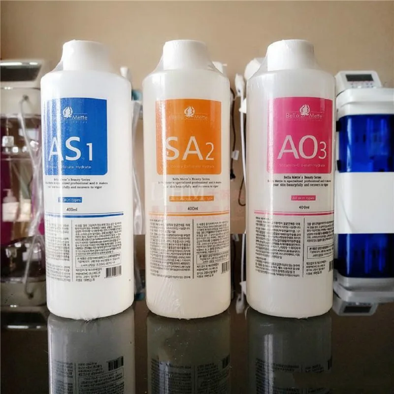 3pcs AS1 SA2 AO3 Aqua Peeling Solution 400ml Hydra Dermabrasion Face Clean Facial Cleansing Blackhead Export Liquid Beauty Salon | Красота и