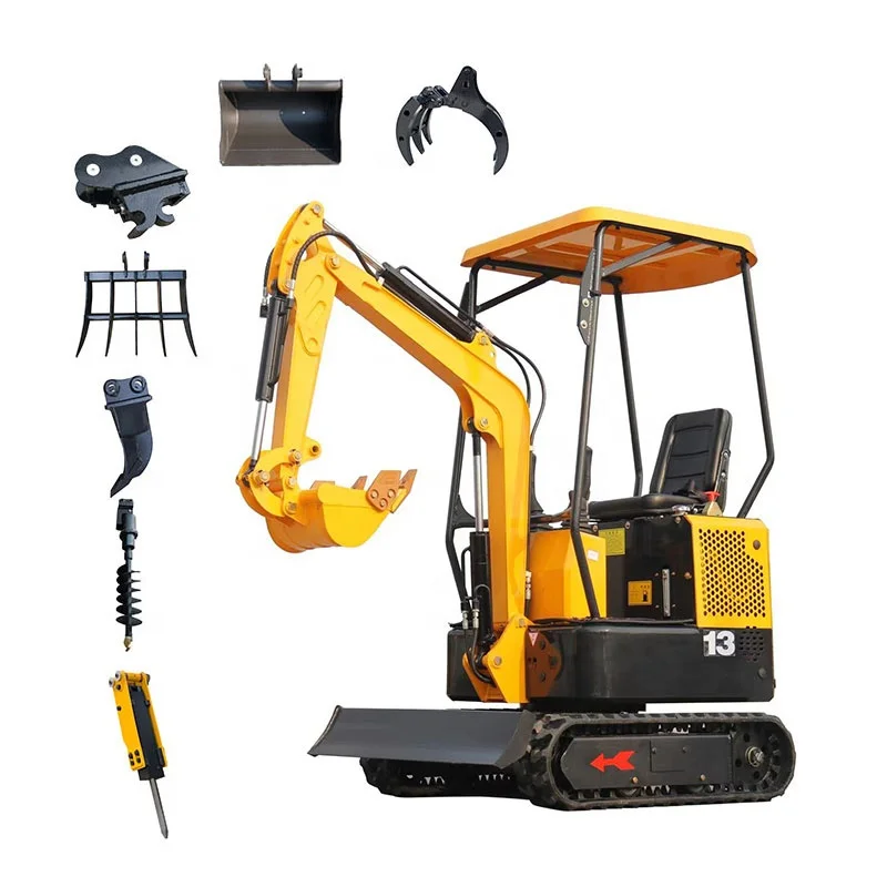 Small Digger Mini Excav 1.2 Ton Municipal Planting Free Shipping Rotation 360 Degree Crawler Mini Excavator For Sale