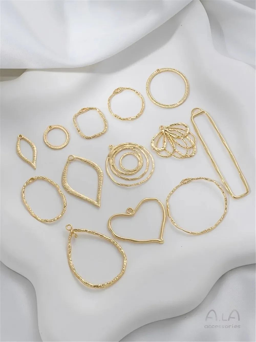 14 К позолоченная геометрическая рамка квадратная круглая капля воды персиковое