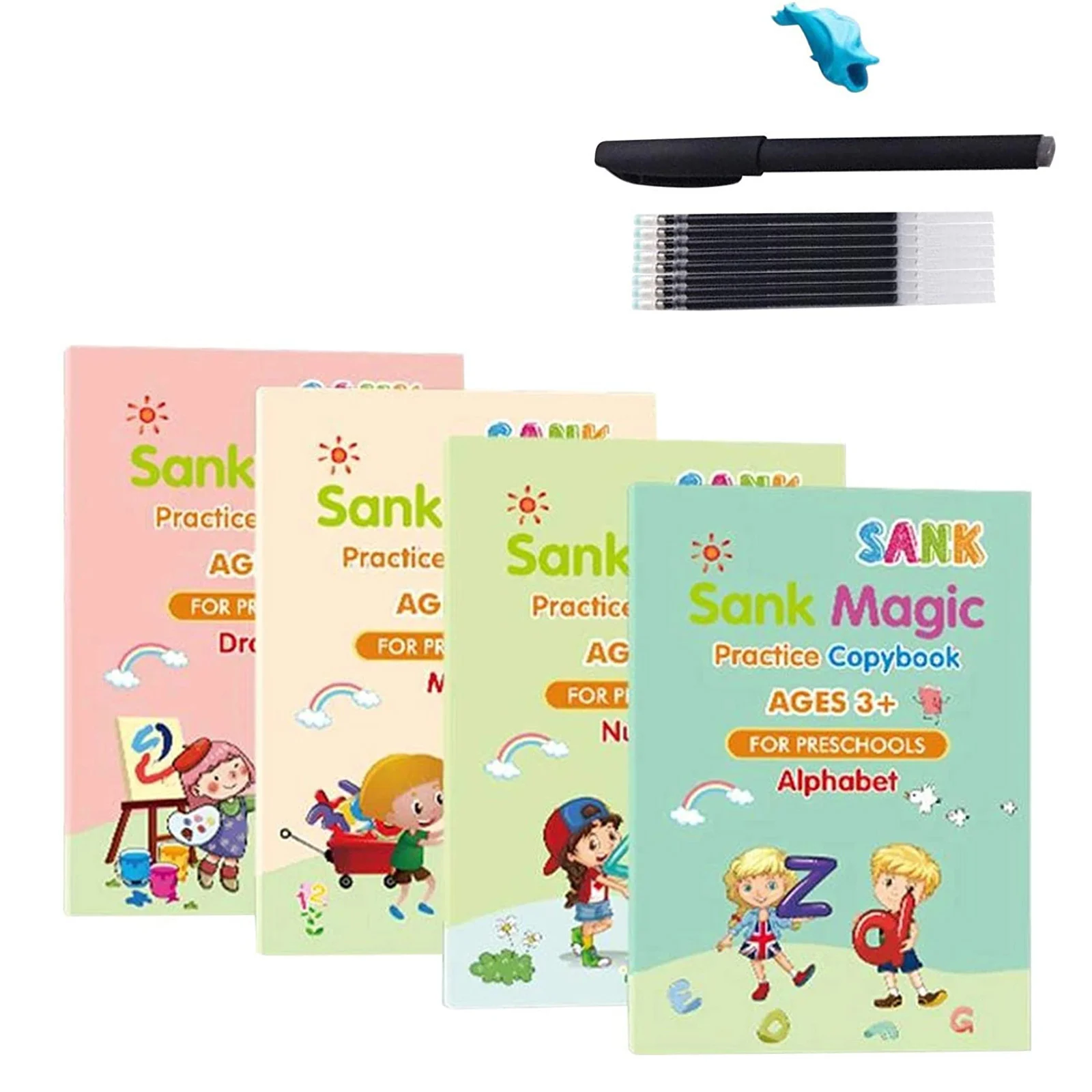 

Magic Practice Copybook Set Magic Calligraphy That Can Be Reused English Tracing Book Number Tracing Book for Preschool New