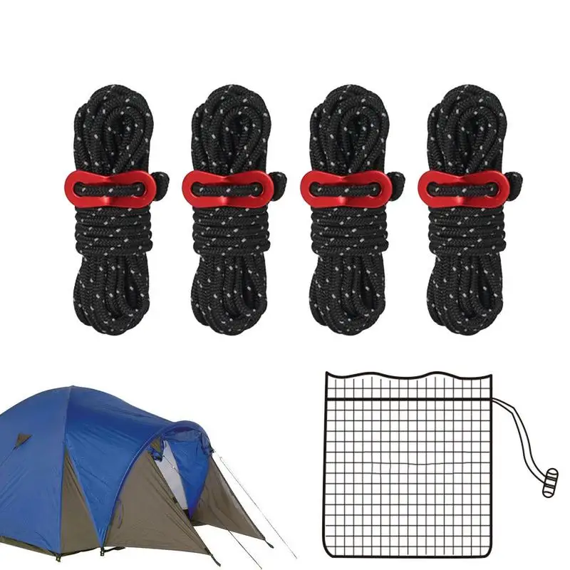 

Светоотражающая веревка для палатки, уличные шнуры для парней, гибкая веревка для кемпинга с алюминиевыми линиями, регулятор, Натяжитель дл...