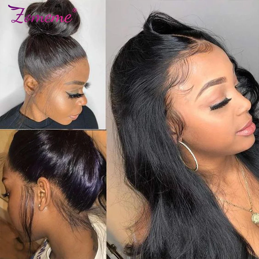 360 передний парик на сетке 30 дюймов прямой Полный искусственные человеческие