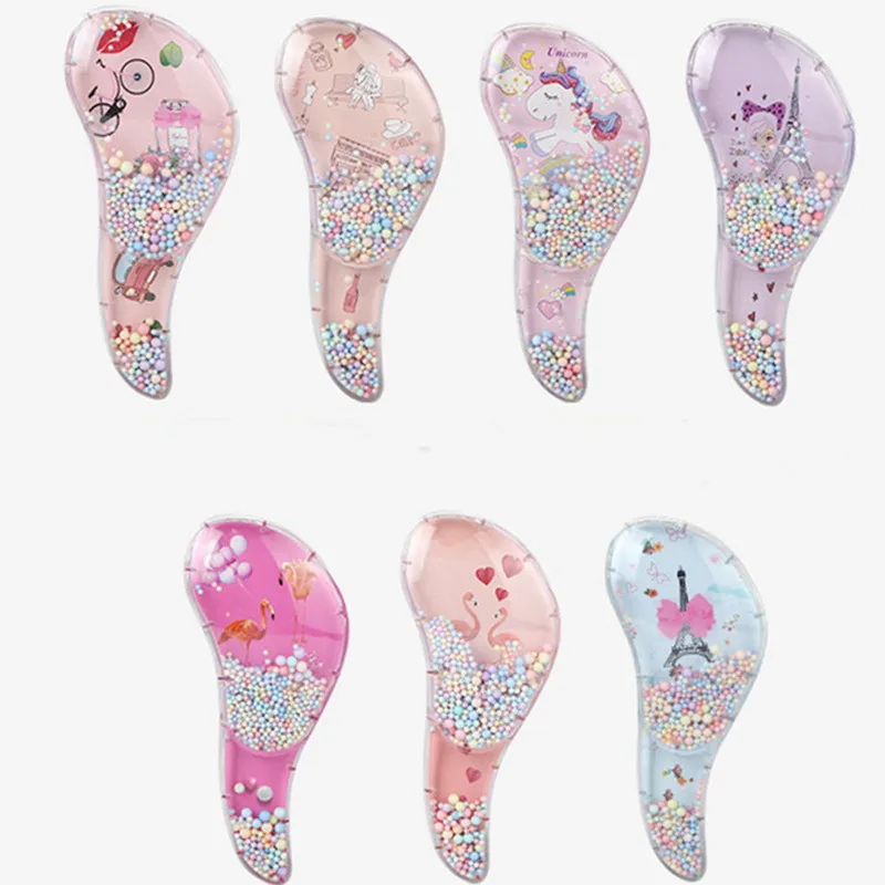 

Мультяшная гладкая расческа для волос, массажная расческа для волос с защитой от узлов, мультяшный Единорог, милая расческа для волос, Детск...