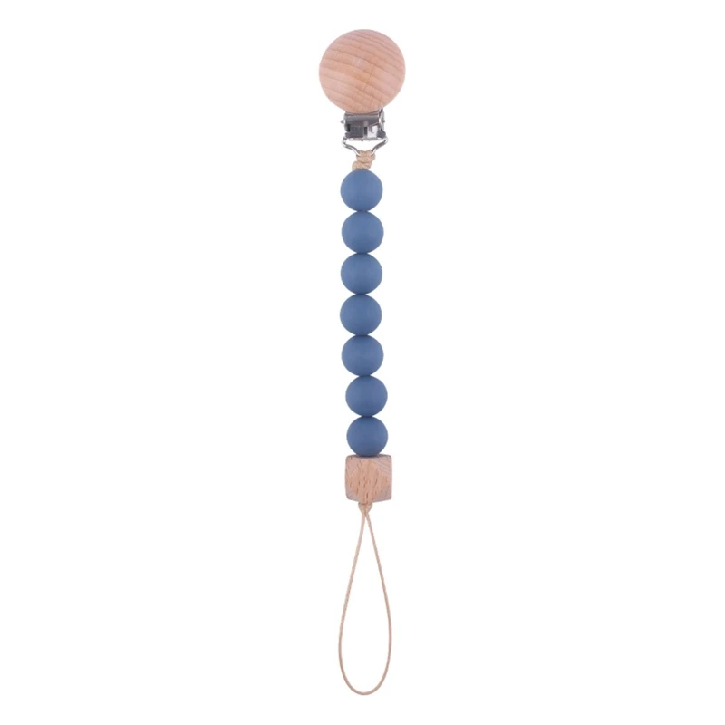 

Baby Pacifier Clip Silicone Pacifiers Holder Chain Beech Bead Teething Toy