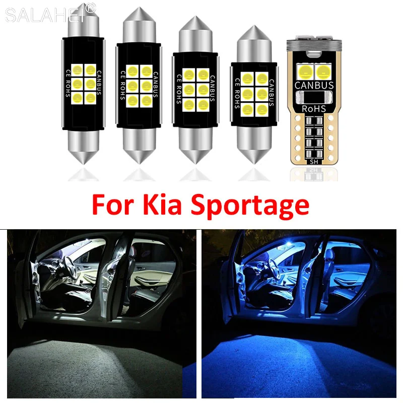 

9Pcs/set Car Interior light LED Front Map Dome Trunk Light Upgrade Kit For 2011-2015 2016 Kia Sportag Auto Interior Accessories