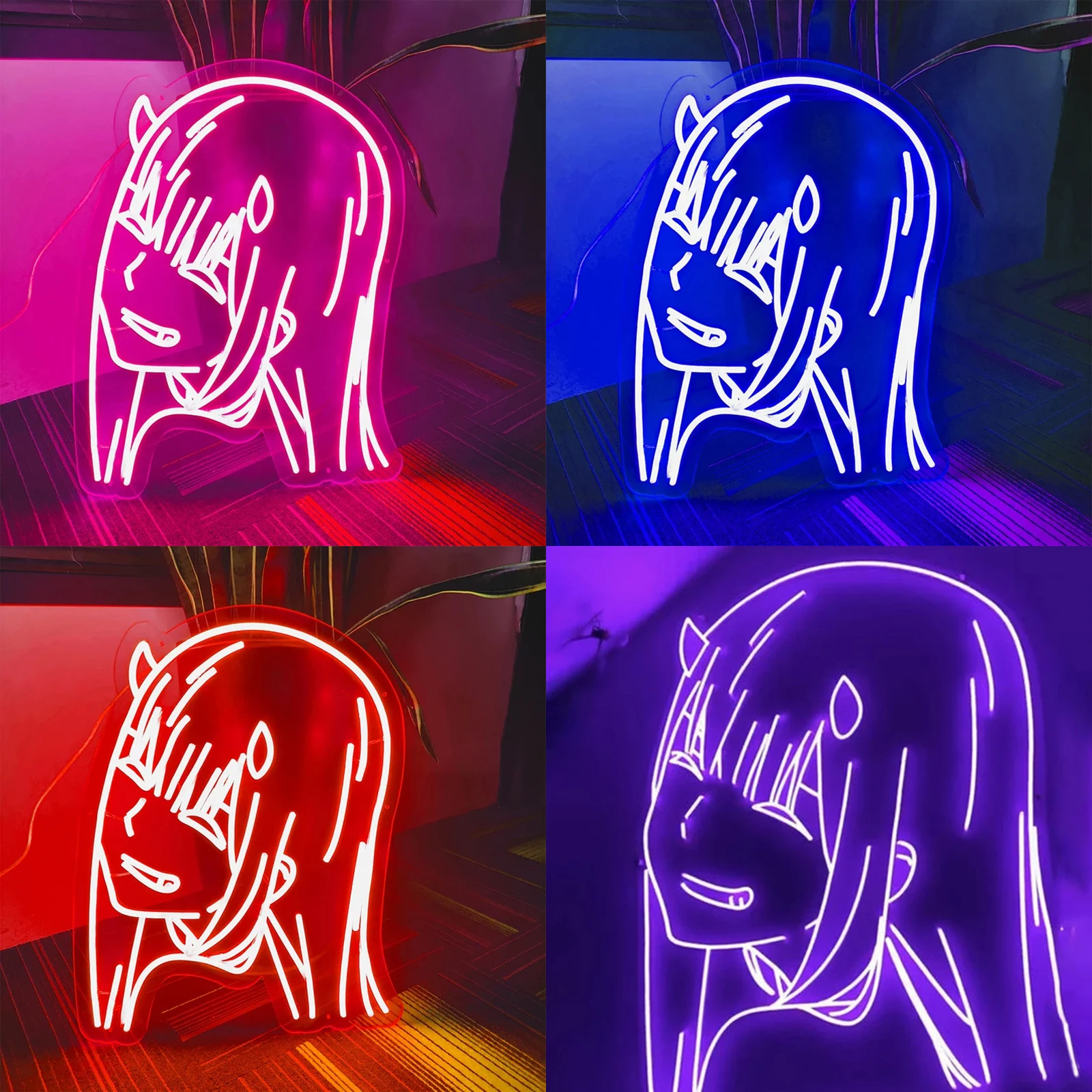 

Неоновая Светодиодная лампа с логотипом аниме ZERO TWO, под заказ, настенное освещение для бара, неоновый декор, подарки для вечеринок