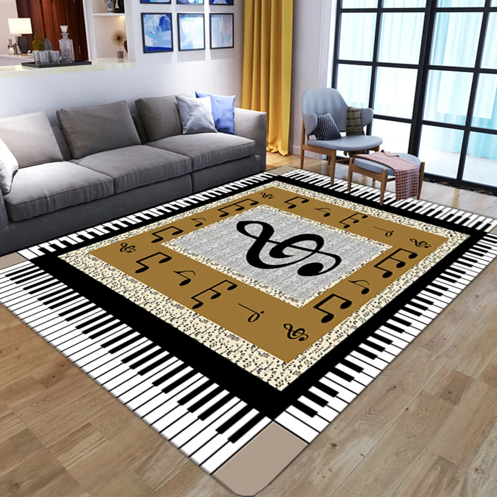 

Музыкальные заметки узор 3D печать ковер для гостиной спальни прикроватный Декор Площадь Ковер Коридор Балкон Ванная диван напольный коврик