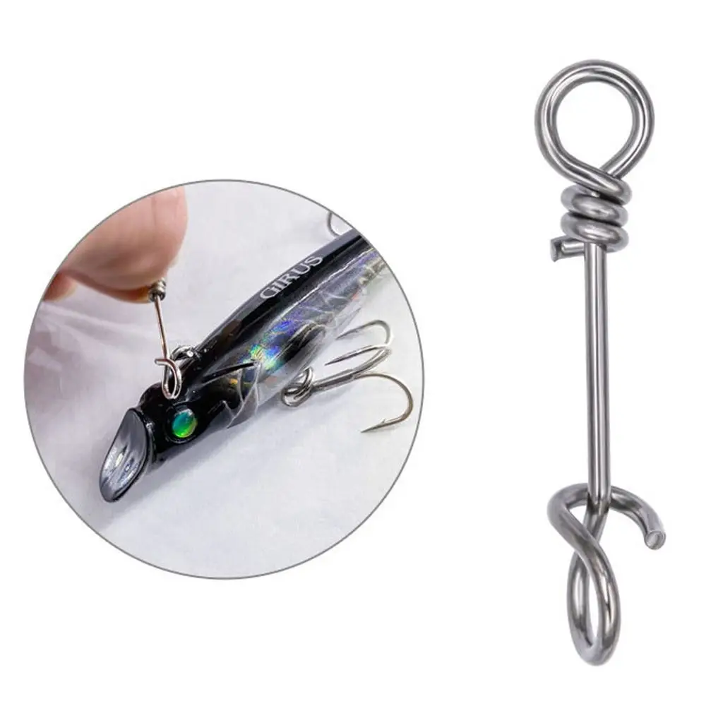 

50Pcs Useful Fastach Stainless Steel Durable Fishing Connector Swivels Snap Rolling Swive Solid Rings