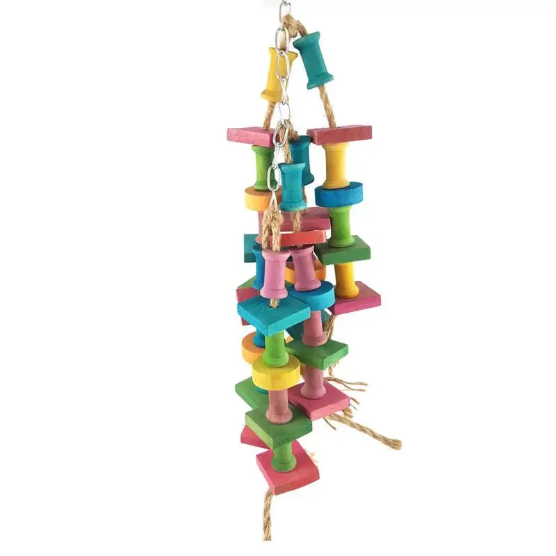 

Parrot Chew Toy Chewable Tearing Toy With Stainless Steel Chain Bird Accessories Toy For Medium Parrots Conures Large Parrots