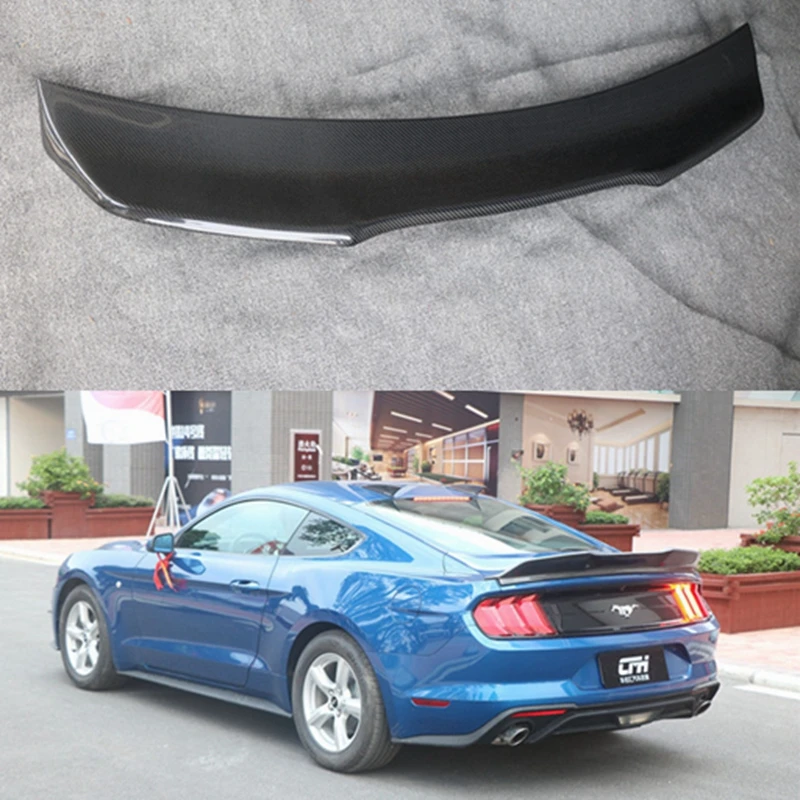 

Car Styling Fit For Ford New Mustang Coupe 2018 High Quality Carbon Fiber Rear Boot Trunk Wing Lip Spoiler