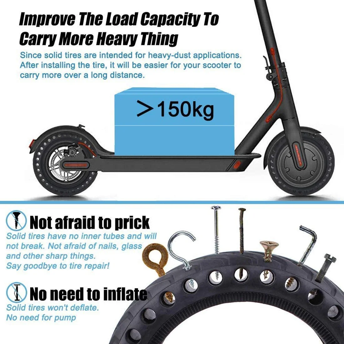 Honeycomb Solid Tire Replacement for Xiaomi M365 Scooter Gotrax Gxl/Gotrax XR 8.5 Inches Electric Tires