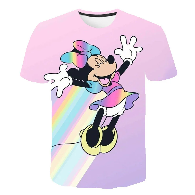 Super Cool Funny Cartoon Fashion Mickey Minnie Mouse 3D T Shirt Kids Kawaii Harajuku T-shirt Kids Anime Tshirt Children Tops