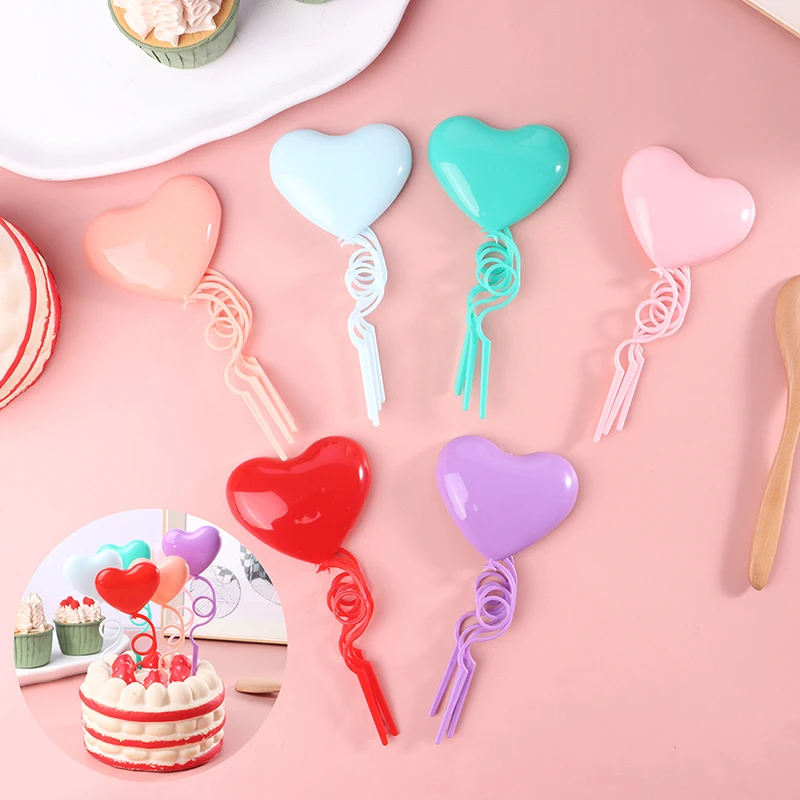 

1Set Heart Balloons Cake Toppers Valentines Day Party Supplies Wedding Cake Decor Dollhouse Balloons Decoration Mix Size