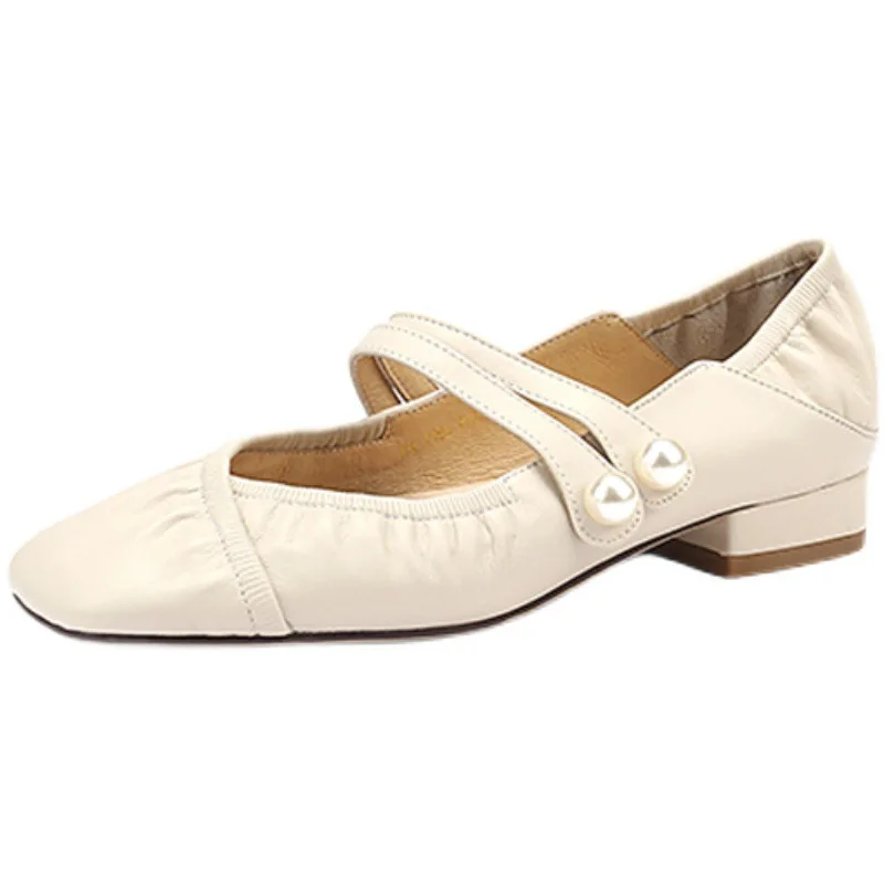 Кожаные Туфли Мэри Джейн в французском стиле ретро женские летние новые балетные