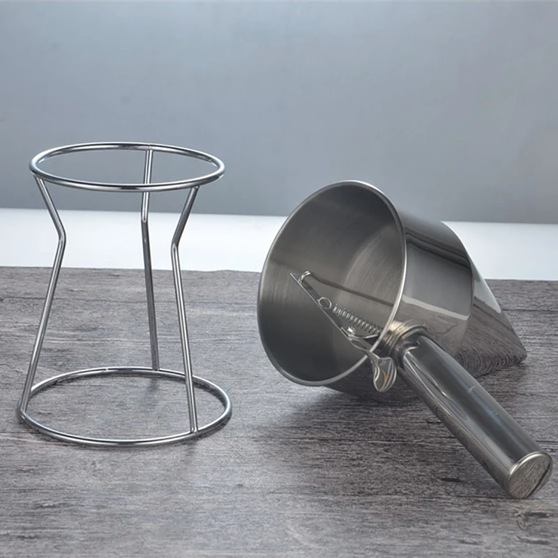 

1 Set Stainless Steel Funnel Dispenser With Rack Cupcake Pancake Baking Batter Maker