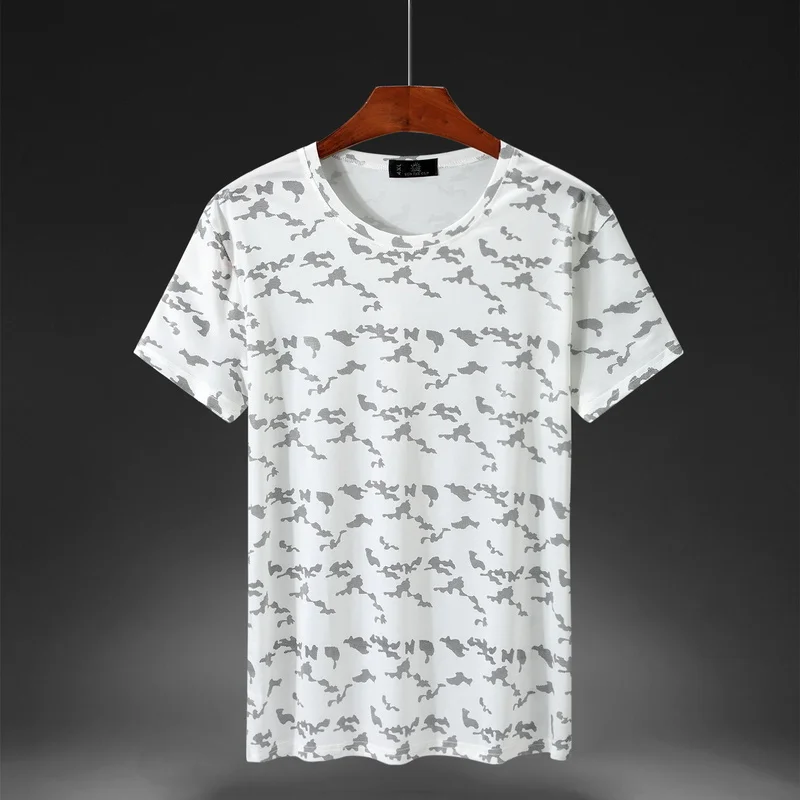 

Шелковая футболка с коротким рукавом и круглым вырезом, размеры до 11XL