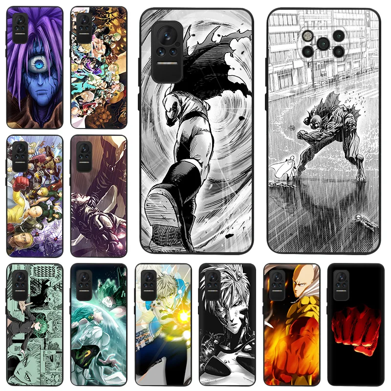 

Luxury One Punch Man Black Matte Anti-Drop Phone Case For Xiaomi Mi Poco X4 X3 Pro 5G NFC M4 M3 F3 GT F1 A2 9 8 Lite Soft Cover