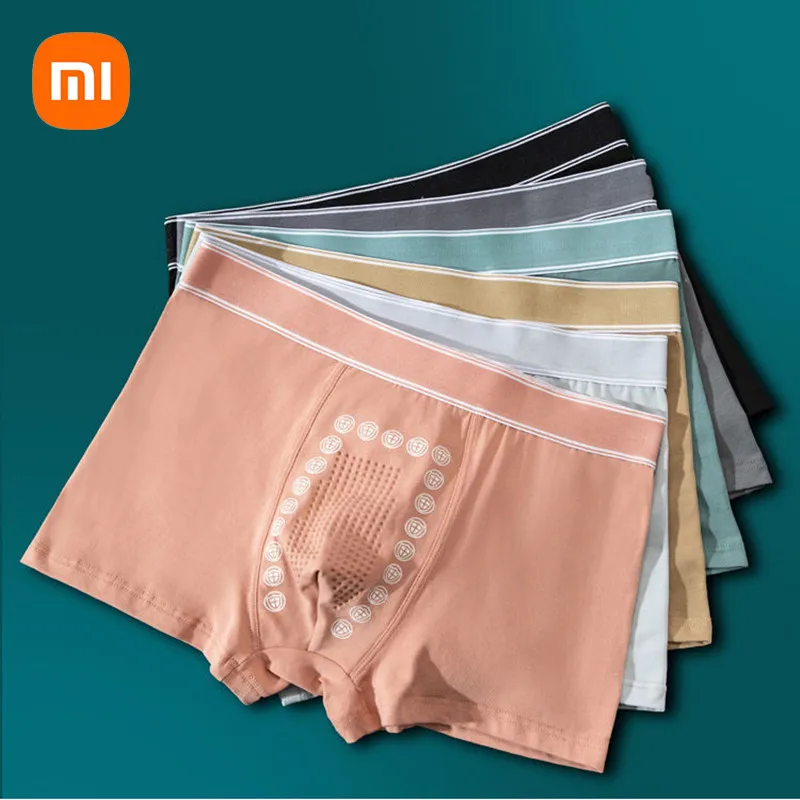 

3Pcs Xiaomi Plus Size Antibacterial Simple Male Underwear Cotton Comfortable Men Underpants Solid Breathable Boxers Shorts L-3XL